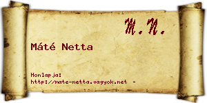 Máté Netta névjegykártya